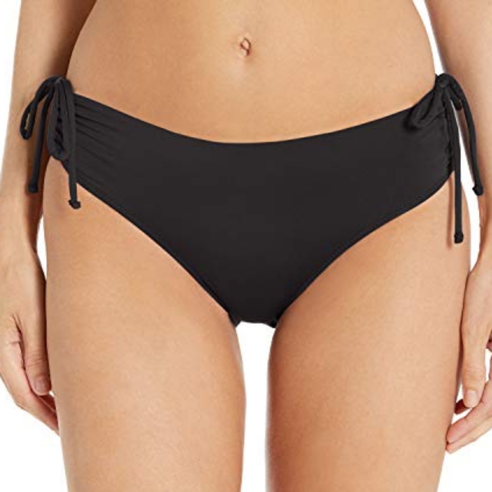 New Kanu Surf Black Bikini Bottom Mid Rise Bottom 735  Women's Size 14‎
